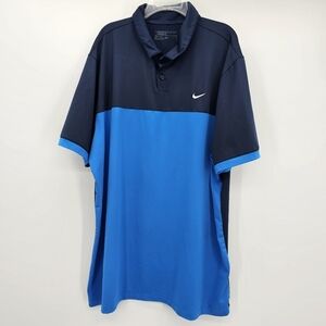 Nike Dri Fit Colorblock Golf Blue Polo Mens Size Xl